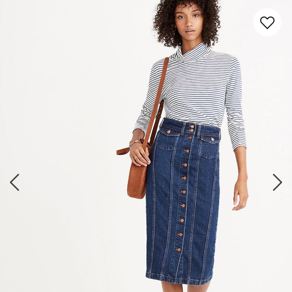 Madewell Denim Seamed Button-Front Skirt